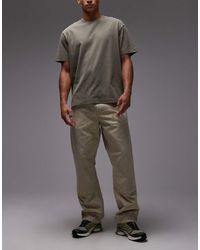 Carhartt - Jeans Dritti Comodi Marrone Lavaggio Gesso Con Ginocchio Doppiato - Lyst