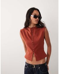 ASOS - Compact Cotton Grown On Sleeve Button Down Top - Lyst
