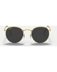 Ray-Ban - – runde, polarisierte metall-sonnenbrille - Lyst