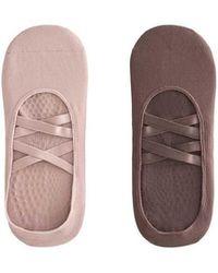 Oysho - 2 Pairs Of Polyamide Blend Yoga And Pilates Socks With Double Straps - Lyst