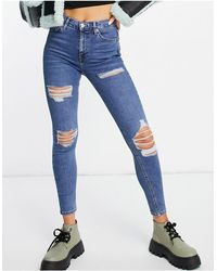 TOPSHOP Denim Jamie Ripped Jeans in 