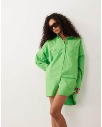 ASOS - Poplin Oversized Mini Shirt Dress Co-Ord - Lyst