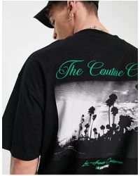 The Couture Club - T-shirt vestibilità comoda nera con logo e stampa di foto sul retro - Lyst