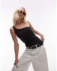 TOPSHOP - Premium One Shoulder Top - Lyst