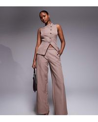 Kaiia - Exclusive Tailored Seam Detail Wide Leg Pants - Lyst