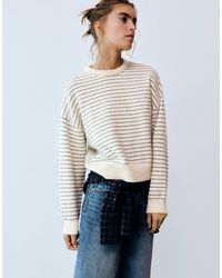 Pull&Bear - Pull en maille douce coupe carrée couleur glace - Lyst
