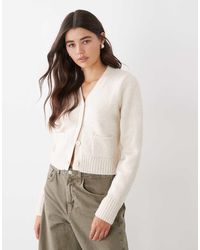 Monki - Compact Knitted Cardigan With Pockets - Lyst