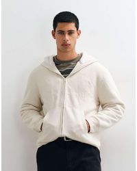 Gap - Chest Logo Sherpa Lined Zip Through Hoodie - Lyst