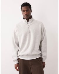 Abercrombie & Fitch - Premium Script Logo 1/4 Zip Sweat Top - Lyst