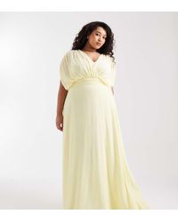 Tfnc Plus - Bridesmaid Pleated Chiffon Maxi Dress - Lyst