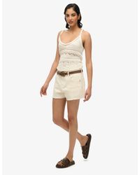 Superdry - Mid Rise Denim Hot Shorts - Lyst