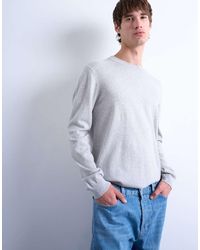 TOPMAN - Jersey Básico Con Cuello Redondo De Punto De - Lyst