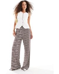 Vrg Grl - Rieti Contrast Stripe Wide Leg Pants - Lyst