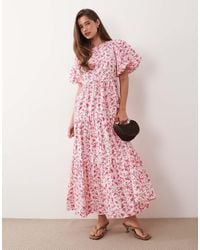 Y.A.S - Volume Sleeve Tiered Cotton Maxi Dress - Lyst