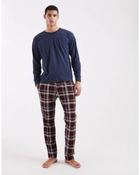 Jack & Jones - Pyjama Set With Check Bottoms - Lyst