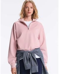 Oysho - Pique High-Neck Zip Sweatshirt With Cotton - Lyst