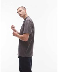 TOPMAN - T-Shirt Oversize Antracite - Lyst