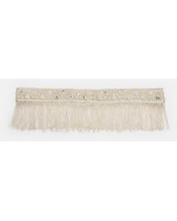 Stradivarius - Cintura Écru Con Perle Sintetiche E Frange - Lyst