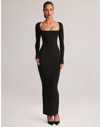Oh Polly Jessa Long Sleeve Mini Dress in Black | Lyst