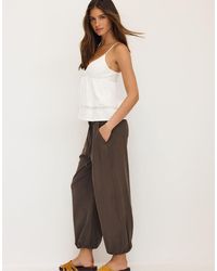 Stradivarius - Linen-Effect Sarouel Trousers - Lyst