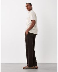 Only & Sons - Pantalones Beis De Corte Suelto De Mezcla De Lino De -Marrón - Lyst