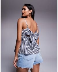 River Island - Tie Back Peplum Cami - Lyst