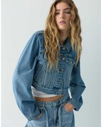 Pull&Bear - Cropped Denim Jack - Lyst