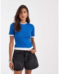 ASOS - Slubby Shrunken Tee With Mock Double Layer - Lyst