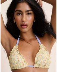 Nobody's Child - Ditsy Floral Frill Edge Bikini Top - Lyst