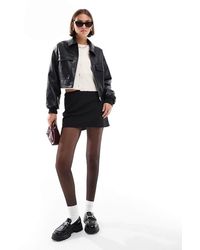 JJXX - Cropped Bomberjack Van Imitatieleer Met Zakken - Lyst