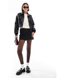 JJXX - Faux Leather Cropped Bomber With Pockets - Lyst