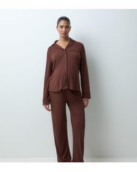 ASOS - Asos Design Viscose Maternity Super Soft Long Sleeve Shirt & Trouser Pyjama Set - Lyst