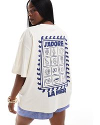 ASOS - Asos design curve - t-shirt oversize avec imprimé coquillages - crème - Lyst