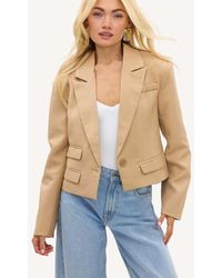 Loavies - Air Between Layers Cropped Blazer With Shoulder Pads - Lyst