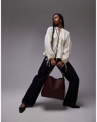 TOPSHOP - Tie Front Top - Lyst