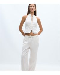 Stradivarius - Tall Linen-effect Sarouel Trousers - Lyst