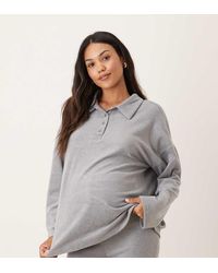 ASOS - Asos Design Maternity Mix & Match Lightweight Fleece Collared Sweater - Lyst