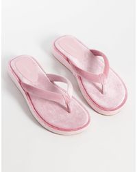Glamorous - Velvet Flip Flops - Lyst