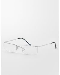 ASOS - Rectangle Rimless Sunglasses - Lyst