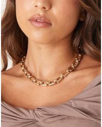 ASOS - Collana Corta Con Catenina A Maglie Squadrate - Lyst