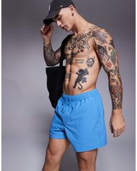 ASOS - – kurze badeshorts aus seersucker - Lyst