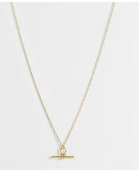 Orelia - Dainty T-Bar Knot Necklace - Lyst