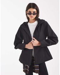 Rains - 12570 Suva Giacca Softshell Impermeabile Con Vita Stretta E Cappuccio Nera - Lyst