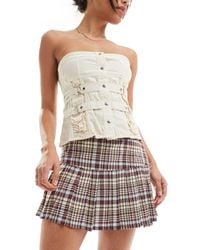 Motel - Plaid Print Mini Pleated Skirt - Lyst