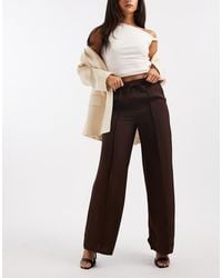 New Look - Satin Wide Leg Trousers - Lyst