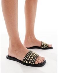 SEQWL - Honeysuckle Flat Sandal With Studdedstrap - Lyst