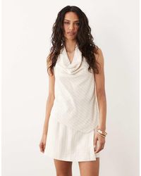 New Look - Stripe Tie Wrap Skort - Lyst