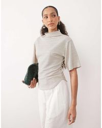 ASOS - Short Sleeve Top With High Neck - Lyst