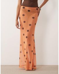 ASOS - Printed Sheer Mesh Maxi Skirt - Lyst