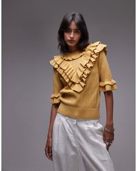 & Other Stories - Knitted Pointelle Sweater With Ruffles - Lyst